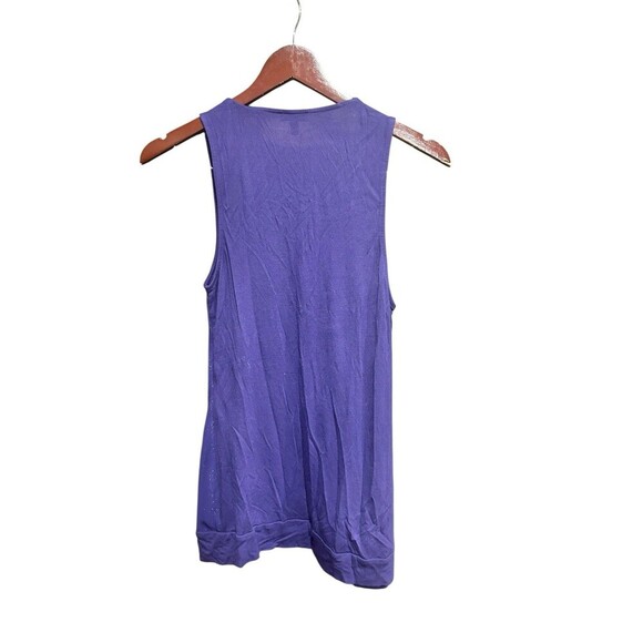 90s Y2K Express Vintage Top Sleeveless Tank Purple Blue Sparkle Faux Wrap Med - Picture 5 of 9